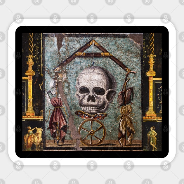 POMPEII COLLECTION / MEMENTO MORI, SKULL ,BUTTERFLY AND WHEEL OF FORTUNE Sticker by BulganLumini